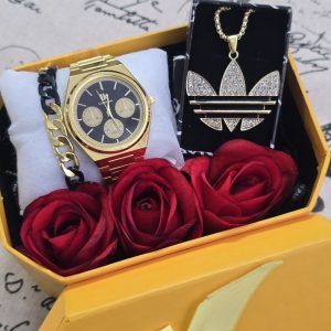 پک ولنتاین مردانه باکس هدیه پسرانه ساعت و دستبند وگردنبند آدیداس ارسال رایگان
